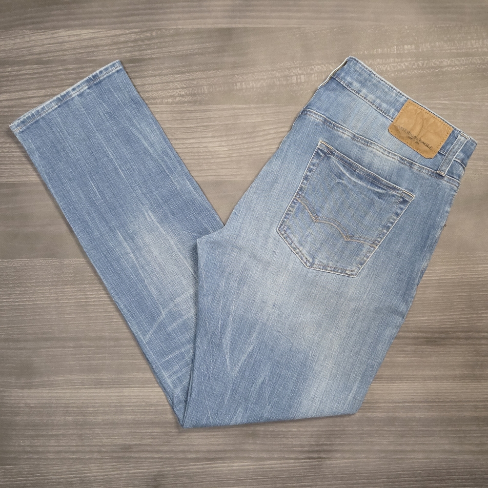 American Eagle Extreme Flex 4 Men's Blue Denim Jeans Slim Stretch 34X32